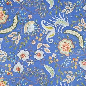 Blue Paisley Cotton Fabric 4.5 Yards X 45" Wide